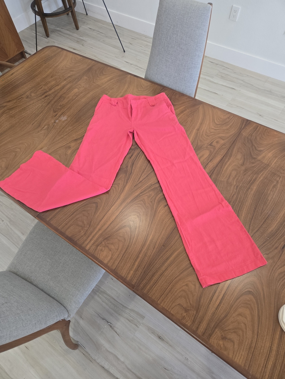 Max Rave Hot Pink Wide-Leg Linen Pants